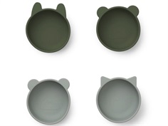 Liewood hunter green mix silicone bowls Iggy (4-pack)